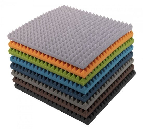 Designový akustický panel Profi – čtverec jehlany - Výška: 500 mm, Šířka: 500 mm, Tloušťka: 70 mm, Série: Profi