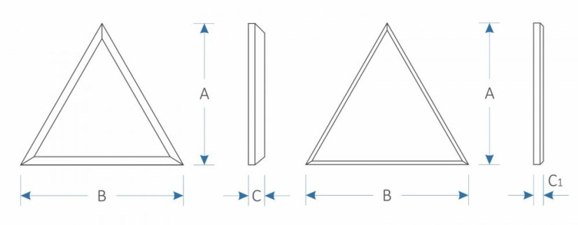 Designový akustický panel Design– trojúhelník zkosený