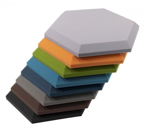 Akustický panel Mistr Akustik Profi – šestiúhelník (hexagon) - Výška: 346 mm, Šířka: 400 mm, Tloušťka: 70 mm, Série: Profi