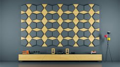 Designový akustický panel Design – pětiúhelník zkosený