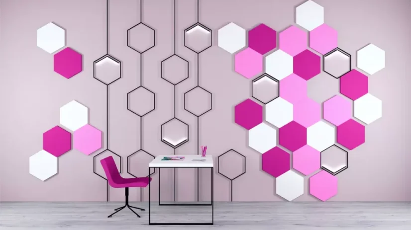 Designový akustický panel Profi – šestiúhelník rovný