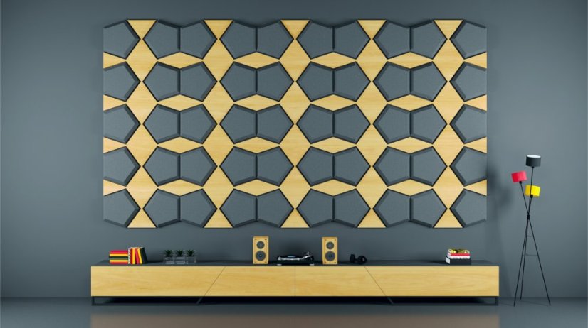 Akustický panel Mistr Akustik Profi – pětiúhelník - Šířka: 250 mm, Tloušťka: 30 mm, Série: Profi