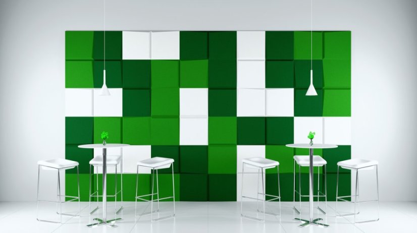 Akustický panel Mistr Akustik Design – čtverec zkosený 500 mm - Výška: 500 mm, Šířka: 500 mm, Tloušťka: 50 mm, Série: Design