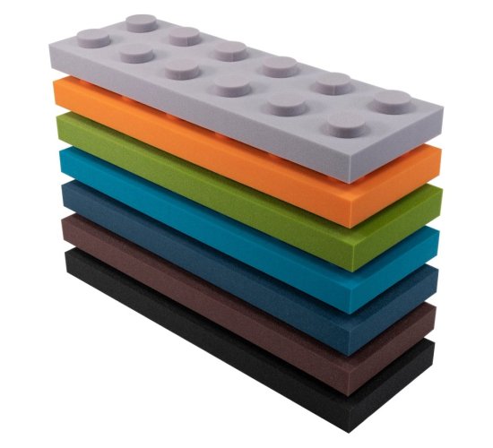 Akustický panel Mistr Akustik Profi – lego - Výška: 250 mm, Šířka: 500 mm, Tloušťka: 50 mm, Série: Profi