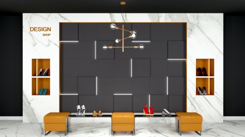 Akustický panel Mistr Akustik Design – čtverec rovný - Výška: 250 mm, Šířka: 750 mm, Tloušťka: 20 mm, Série: Design