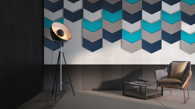 Akustický panel Mistr Akustik Design – šipka - Výška: 375 mm, Šířka: 500 mm, Tloušťka: 30 mm, Série: Design