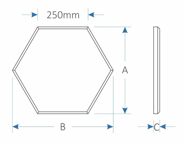 Designový akustický panel Design – šestiúhelník zkosený 30