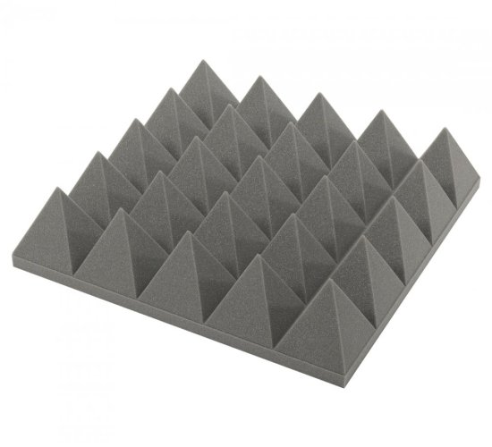 Designový akustický panel Profi – čtverec jehlany - Výška: 500 mm, Šířka: 500 mm, Tloušťka: 70 mm, Série: Profi