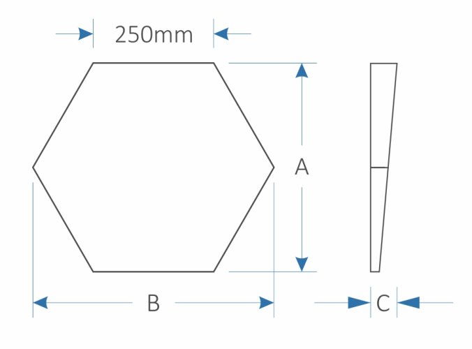 Designový akustický panel Design – šestiúhelník 50